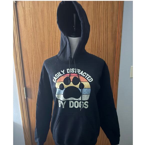 Easily Distracted By Dogs SweatShirt - Size S - Picture 1 of 3